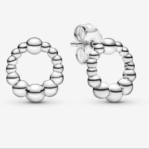 Beaded Circle Stud Earrings